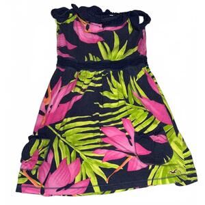 Vintage Hollister Girls Tropical Print Mini Dress Small